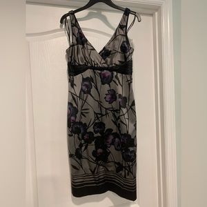 Satin Floral Dress Jones New York Size 4